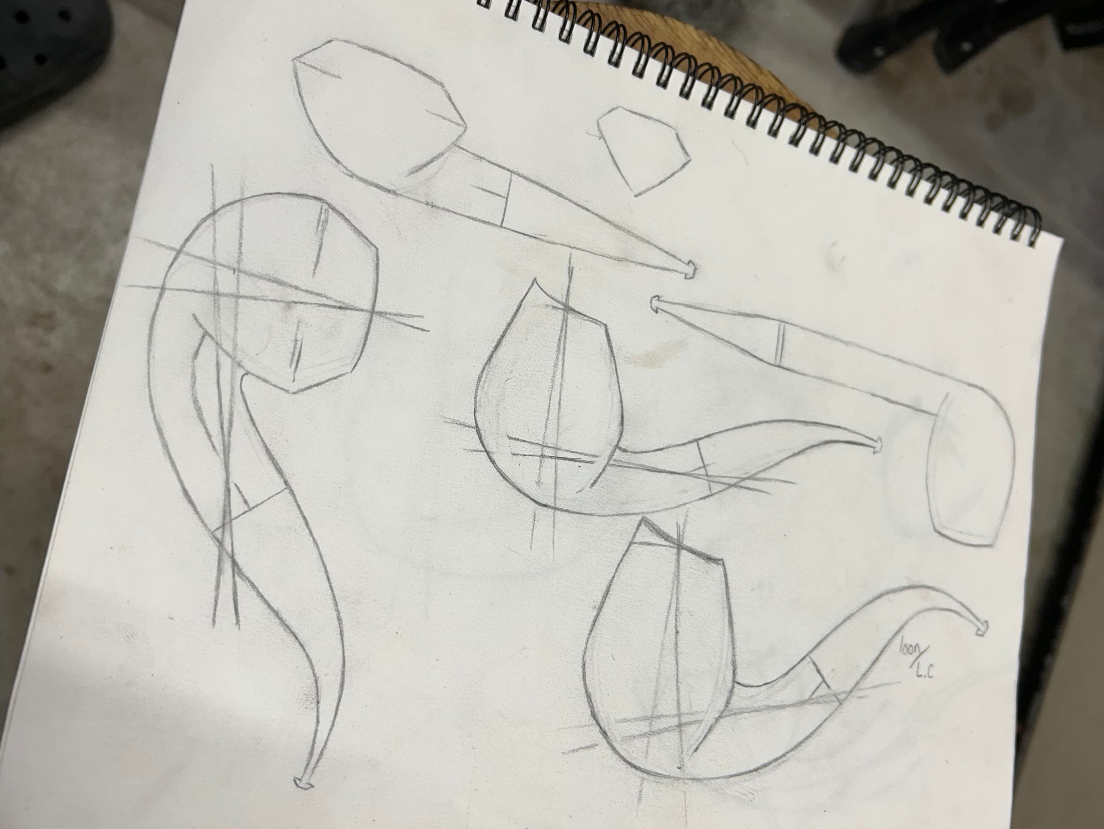 Pipe shape design sketches