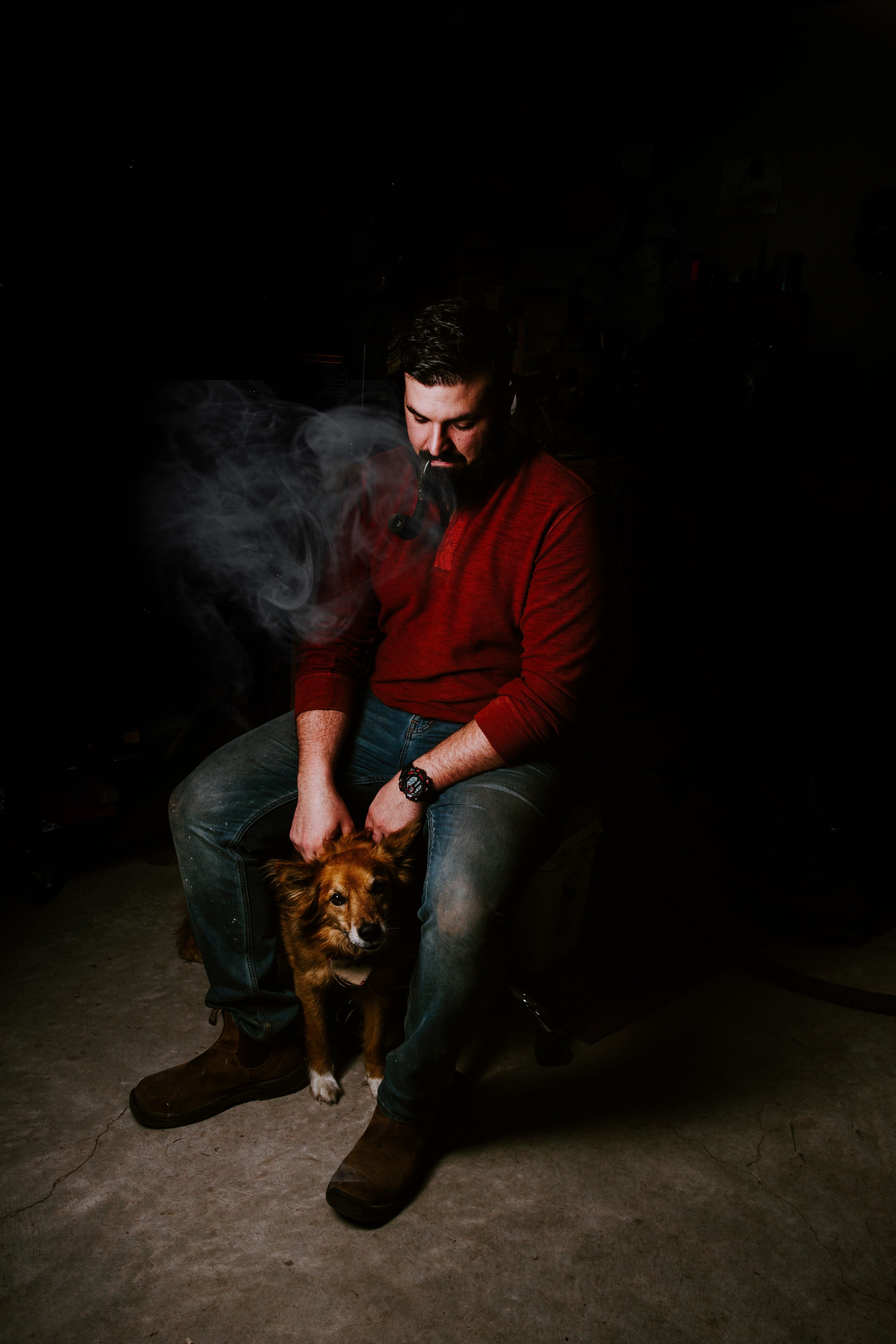 Nate Rose with his dog